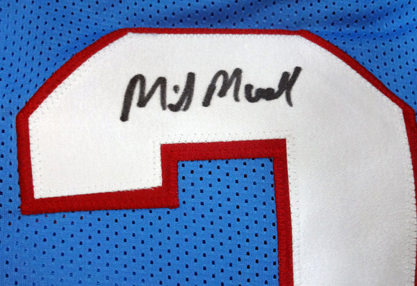Houston Oilers Mike Munchak Autographed Blue Jersey "HOF 2001" PSA/DNA Stock #99428