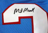 Houston Oilers Mike Munchak Autographed Blue Jersey "HOF 2001" PSA/DNA Stock #99428