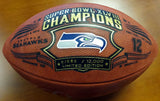 Richard Sherman Autographed Super Bowl Leather Football Seattle Seahawks RS Holo Stock #86601