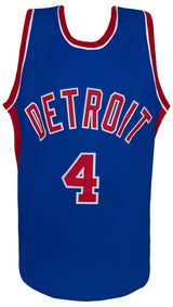 Joe Dumars Signed Blue Custom Basketball Jersey