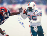 Mark 'Super' Duper Signed Miami Dolphins Action vs Bills 16x20 Photo