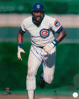 Leon Durham Signed Chicago Cubs Running Bases Action 16x20 Photo w/Bull