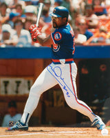 Leon Durham Signed Chicago Cubs Blue Jersey Swinging 16x20 Photo w/Bull
