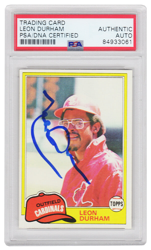 Leon Durham Signed St Louis Cardinals 1981 Topps Rookie Baseball Card #321 - (PSA Encapsulated)