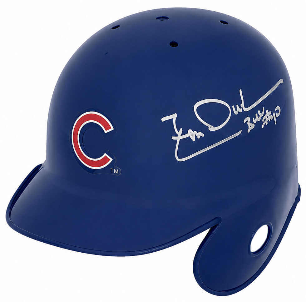 Leon Durham Signed Chicago Cubs Riddell Baseball Mini Batting Helmet w/Bull