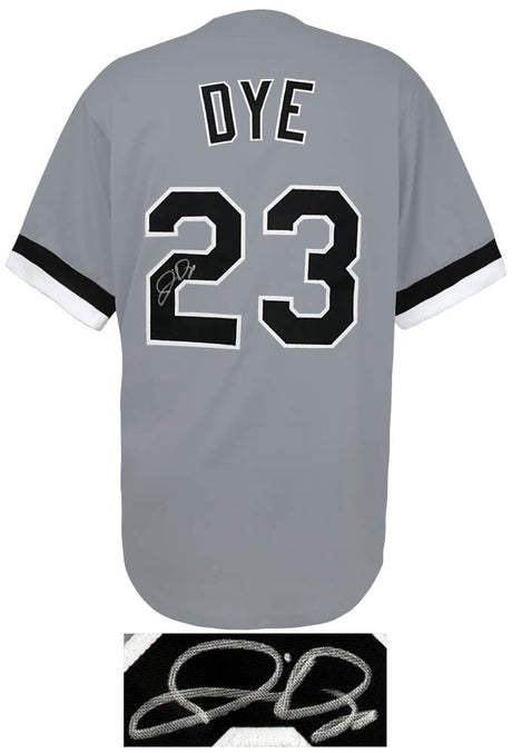 Jermaine Dye Signed Grey Custom Baseball Jersey
