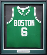 Boston Celtics Bill Russell Autographed Framed Green Jersey JSA Stock #206951
