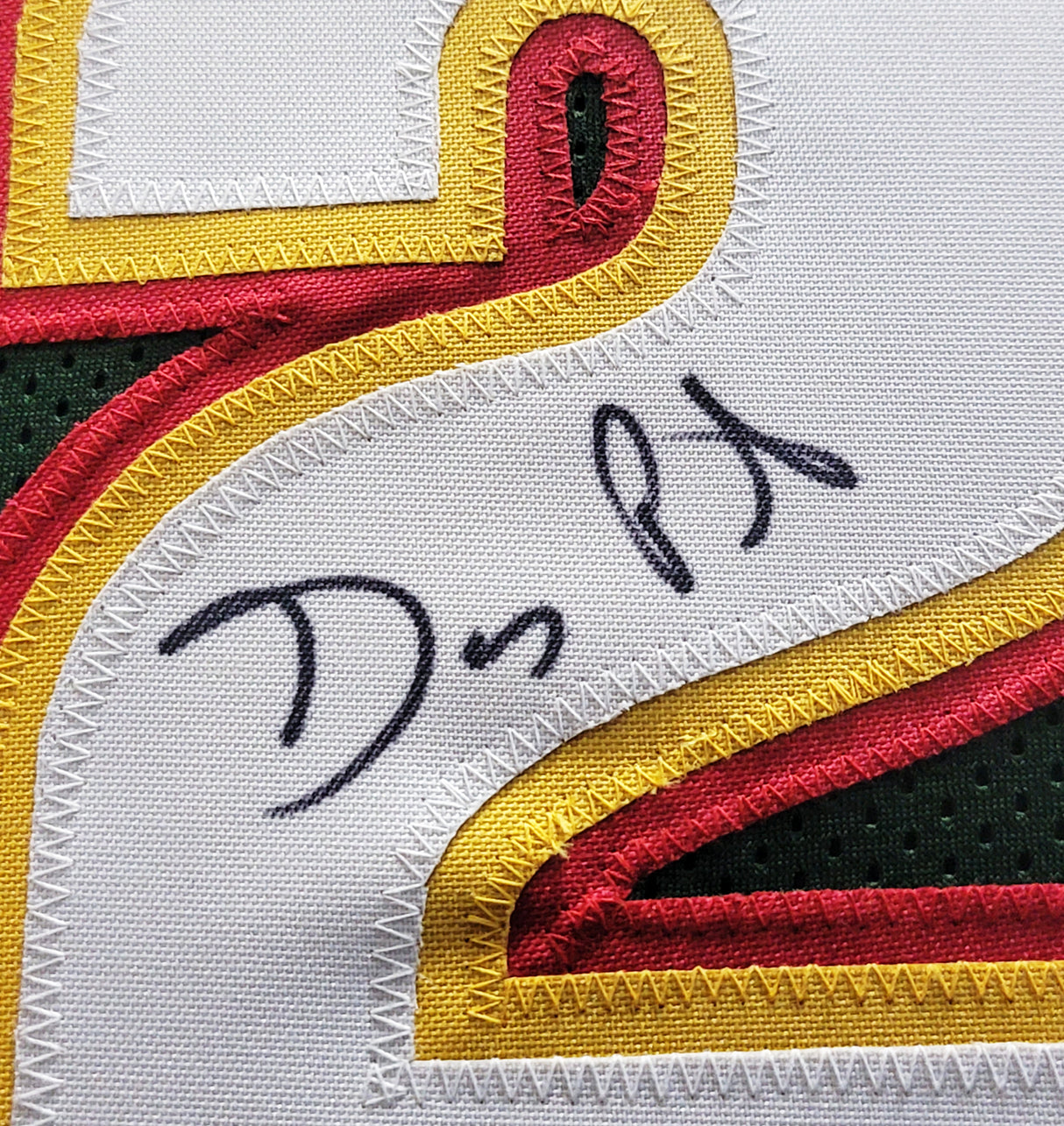 Seattle Supersonics Gary Payton Autographed Framed Green & Red Jersey Beckett BAS Stock #206947