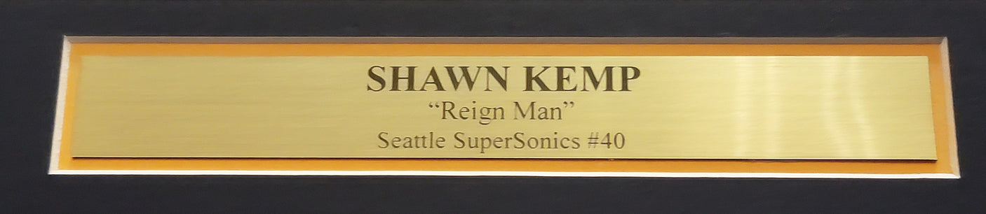 Seattle Supersonics Shawn Kemp Autographed Framed White Jersey MCS Holo Stock #206942