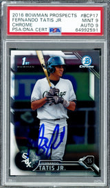 Fernando Tatis Jr. Autographed 2016 Bowman Chrome Rookie Card #BCP17 San Diego Padres PSA 9 Auto Grade Mint 9 PSA/DNA #64992591