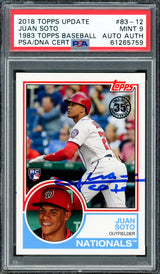Juan Soto Autographed 2018 Topps Update 1983 Rookie Card #83-12 New York Mets PSA 9 PSA/DNA #61265759