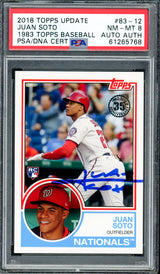Juan Soto Autographed 2018 Topps Update 1983 Rookie Card #83-12 New York Mets PSA 8 PSA/DNA #61265768