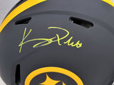 Kenny Pickett Autographed Pittsburgh Steelers Eclipse Black Full Size Authentic Speed Helmet Beckett BAS Witness Stock #207231