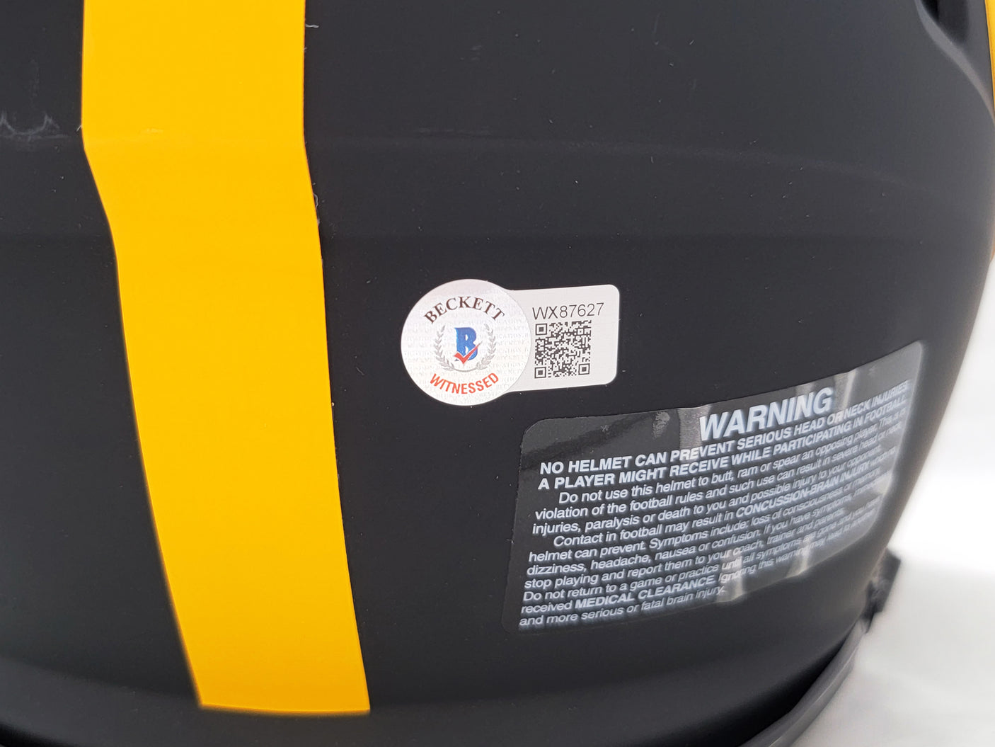 Kenny Pickett Autographed Pittsburgh Steelers Eclipse Black Full Size Authentic Speed Helmet Beckett BAS Witness Stock #207231