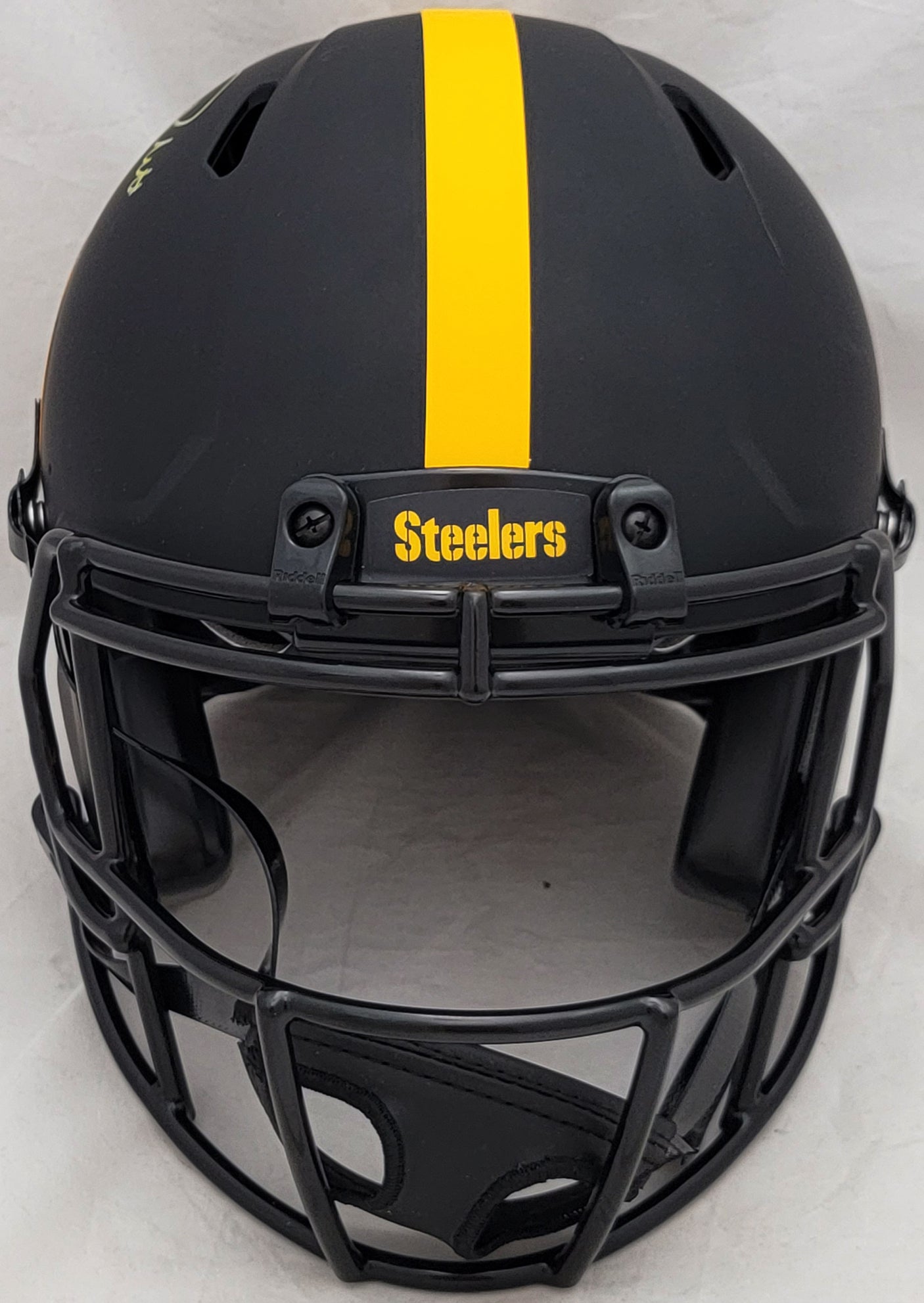 Kenny Pickett Autographed Pittsburgh Steelers Eclipse Black Full Size Authentic Speed Helmet Beckett BAS Witness Stock #207231