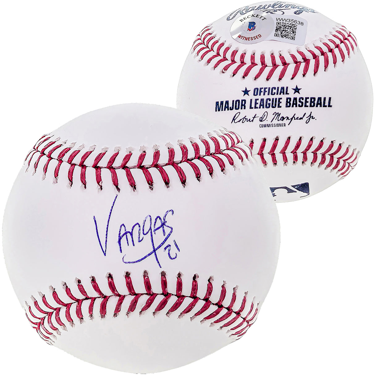 Miguel Vargas Autographed Official MLB Baseball Dodgers, White Sox Beckett BAS Witness Stock #207564