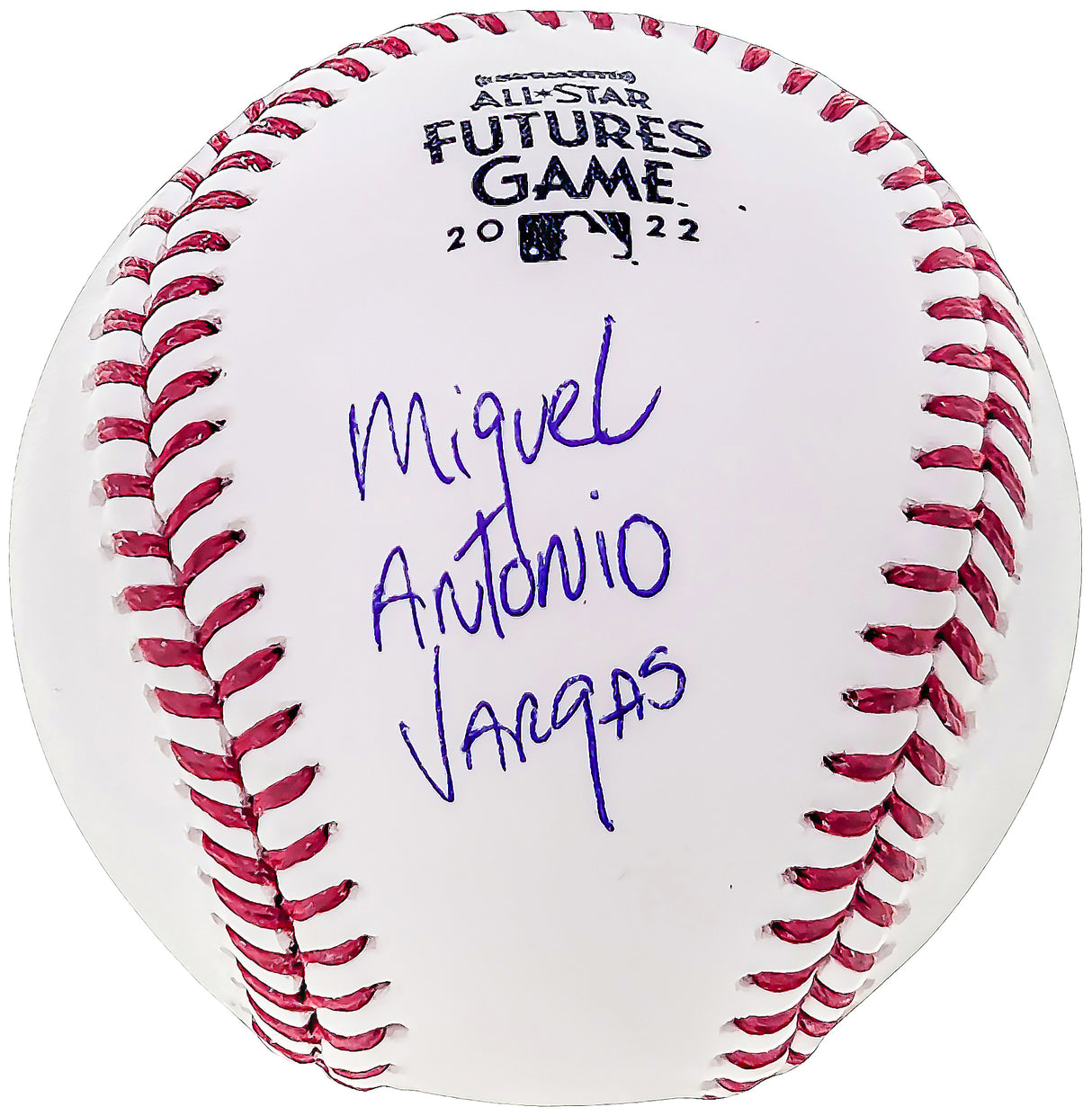 Miguel Vargas Autographed Official 2022 All Star Futures MLB Game Baseball Dodgers, White Sox Full Name Beckett BAS Witness Stock #207565