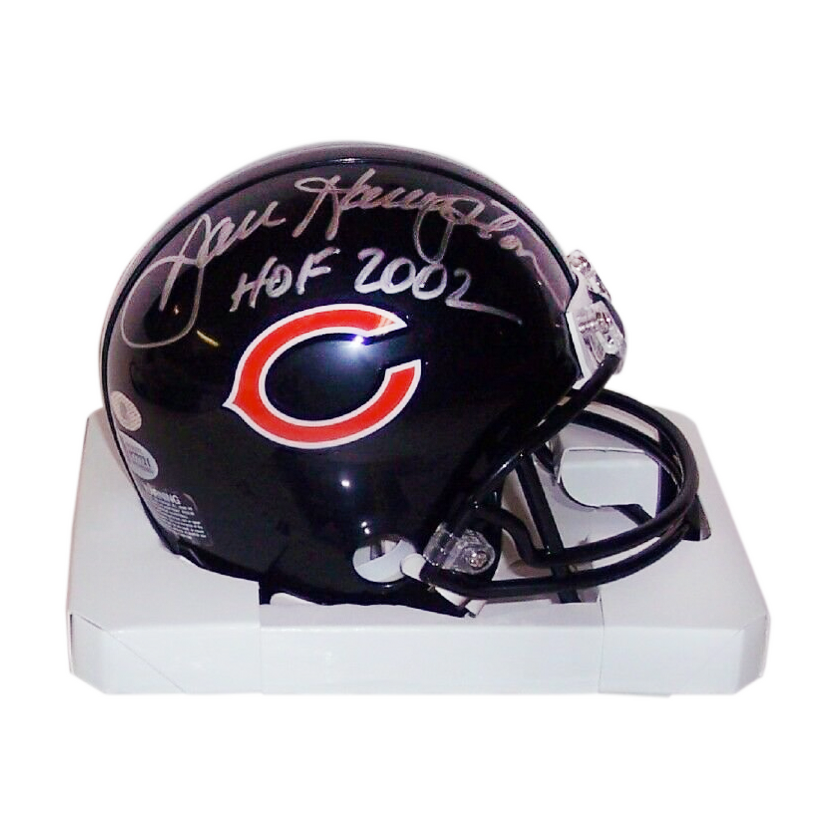 Dan Hampton Autographed Hand Signed Chicago Bears VSR4 Mini Football Helmet - HOF 02 Inscription - BAS Authentication