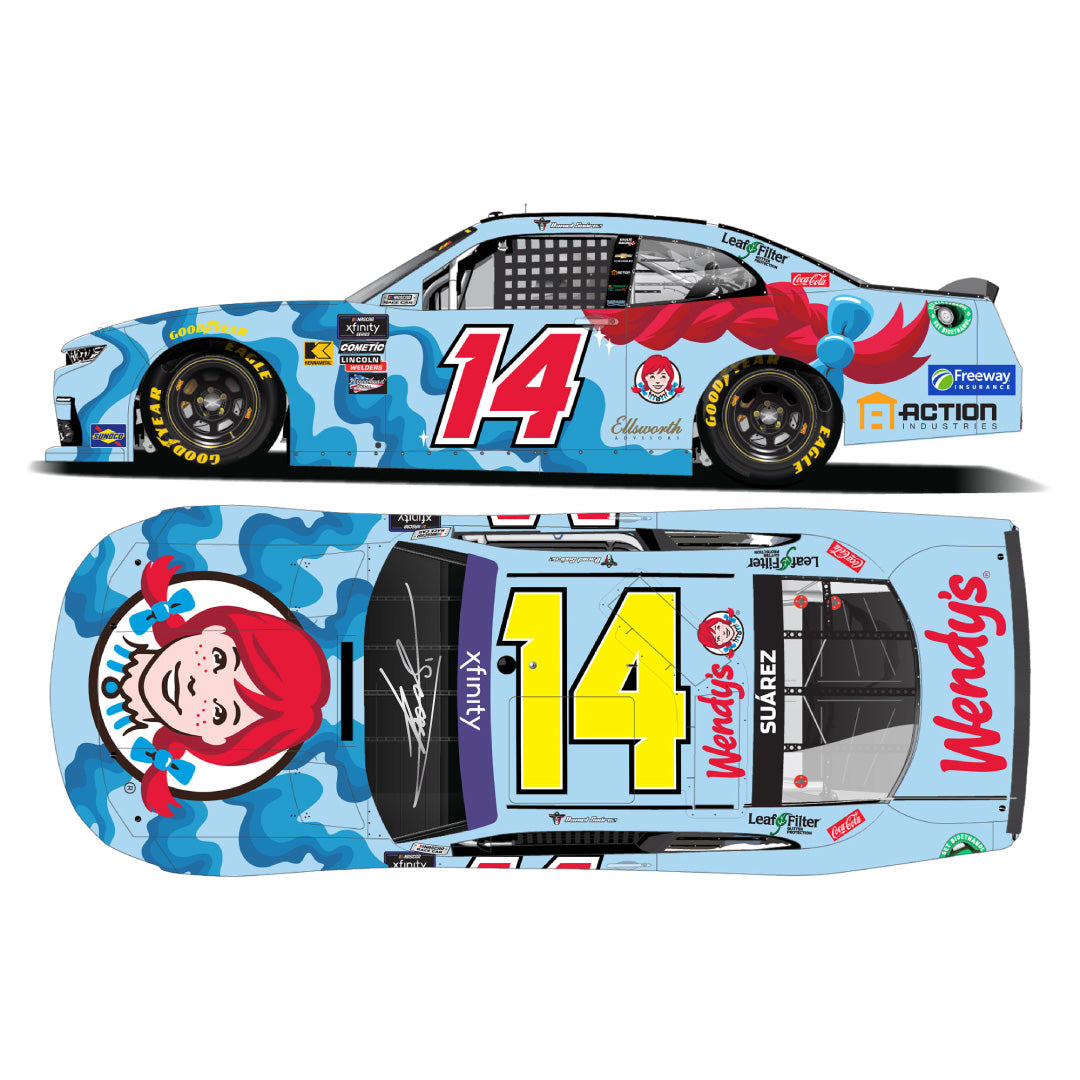 PRE-ORDER Daniel Suárez Autographed 2024 Wendy's 1:24 Diecast w/ COA