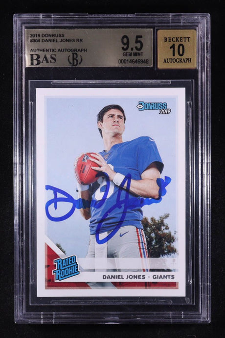 Daniel Jones Signed 2019 Donruss Rated Rookie Buffalo Bills 