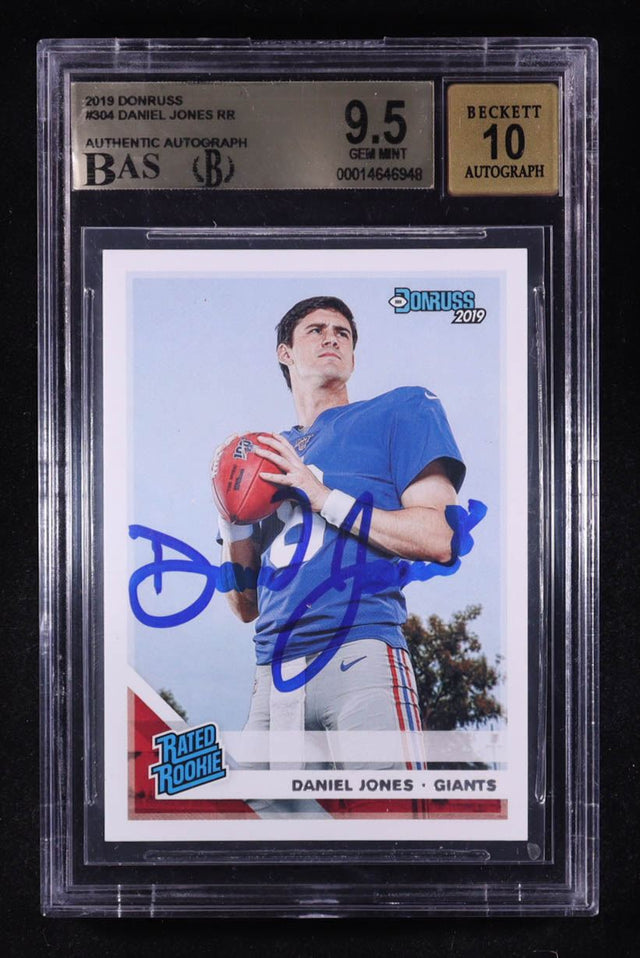 Daniel Jones Signed 2019 Donruss Rated Rookie Buffalo Bills 