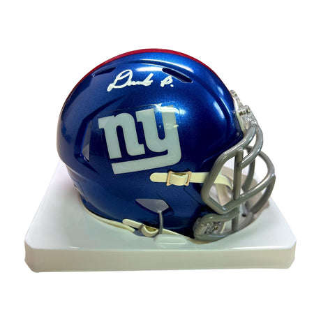 Denote Banks Signed Authentic NY Giants Riddell Speed Mini Helmet