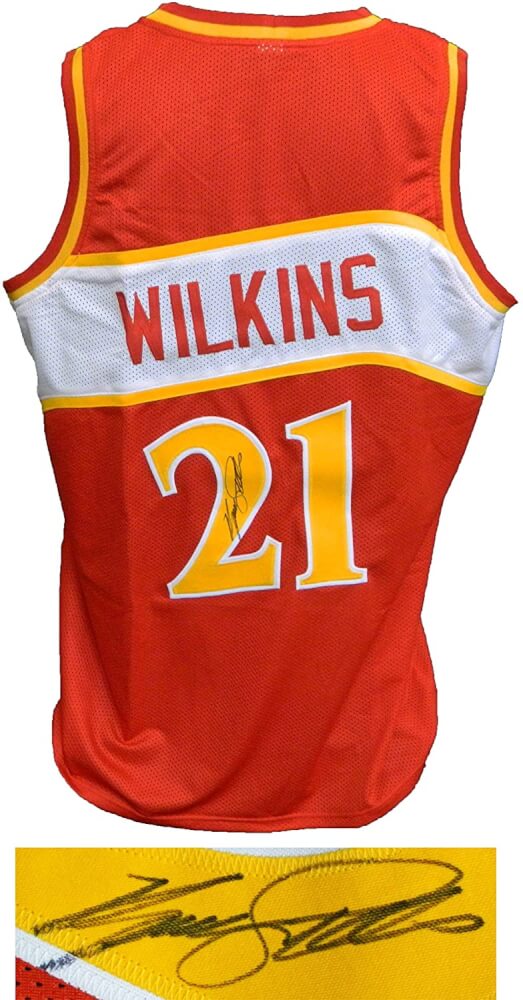 Dominique Wilkins Signed Red T/B Custom Basketball Jersey