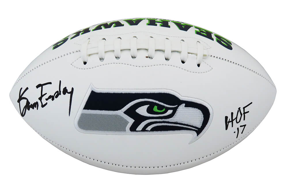 Kenny Easley Signed Seattle Seahawks White Logo Football w/HOF'17