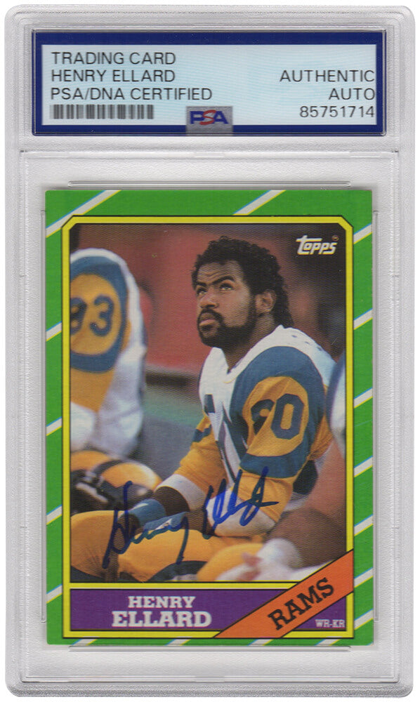 Henry Ellard Signed Los Angeles Rams 1986 Topps Football Trading Card #79 - (PSA Encapsulated)