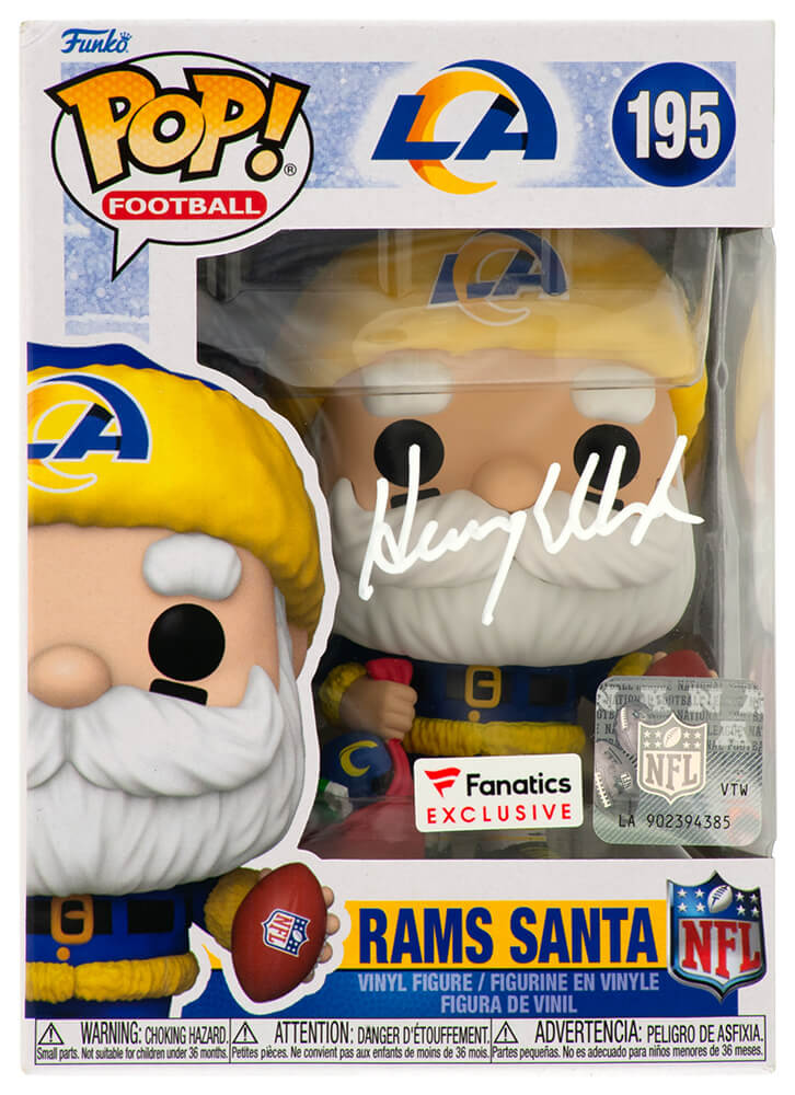Henry Ellard Signed Los Angeles Rams SANTA Funko Pop Doll #195