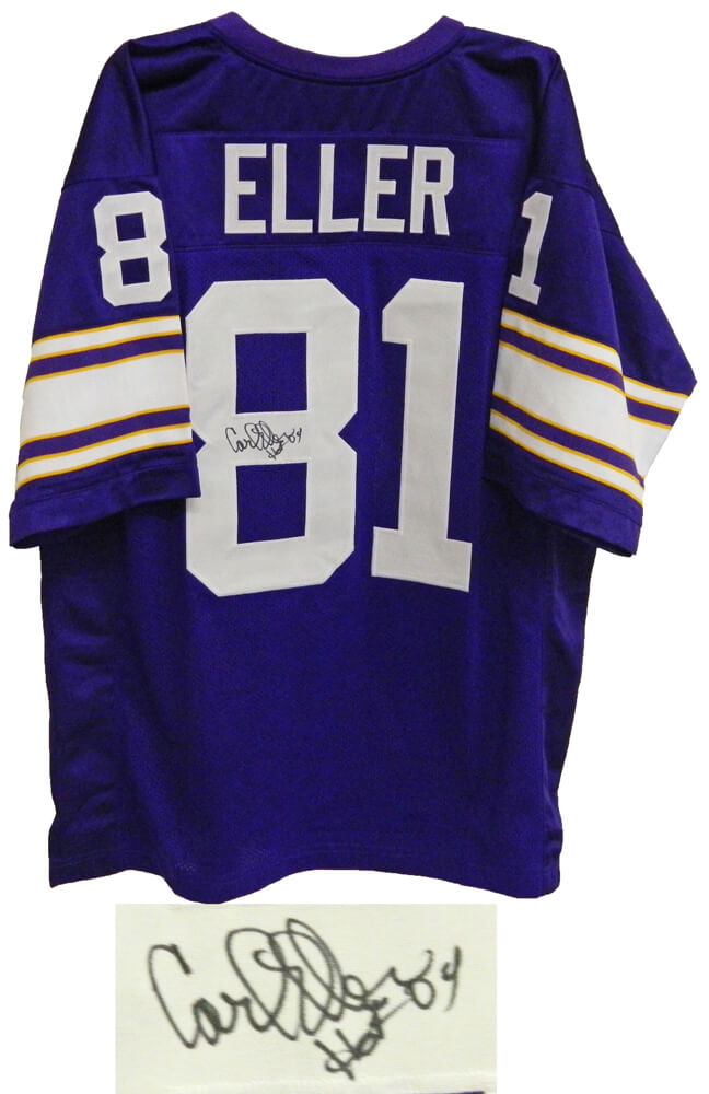 Carl Eller Signed Purple Custom Throwback Jersey w/HOF'04