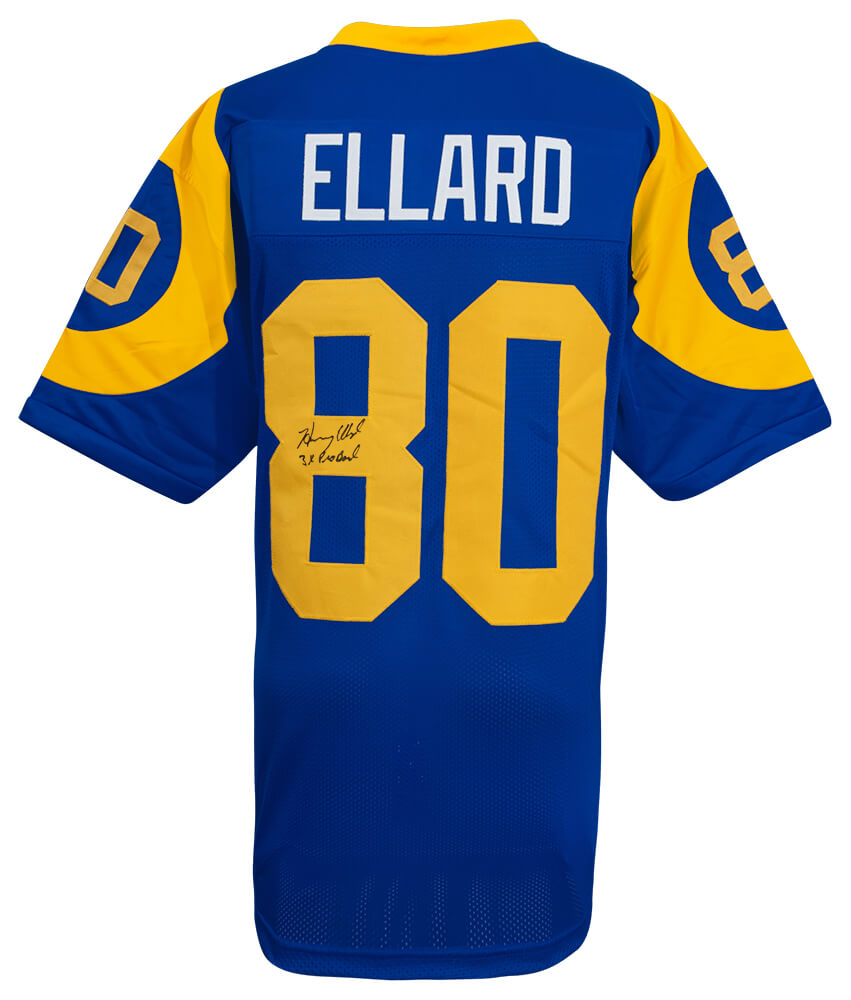 Henry Ellard Signed Blue Custom Football Jersey w/3x Pro Bowl