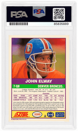John Elway Signed Denver Broncos 1989 Score Supplemental Football Trading Card #339S  (PSA Encapsulated)