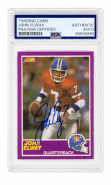 John Elway Signed Denver Broncos 1989 Score Supplemental Football Trading Card #339S  (PSA Encapsulated)