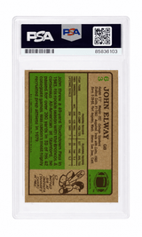 John Elway Signed Denver Broncos 1984 Topps Rookie Football Card #63 w/HOF'04 - (PSA Encapsulated - Auto Grade 10)