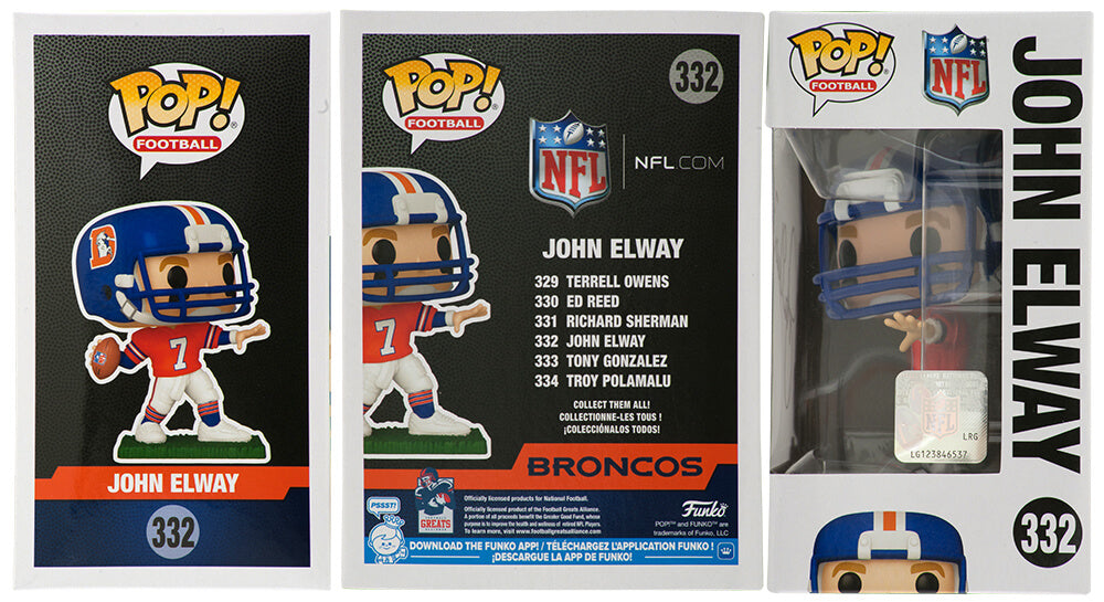John Elway Signed Denver Broncos John Elway Funko Pop Doll #332
