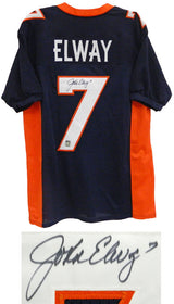 John Elway Signed Navy Custom Jersey