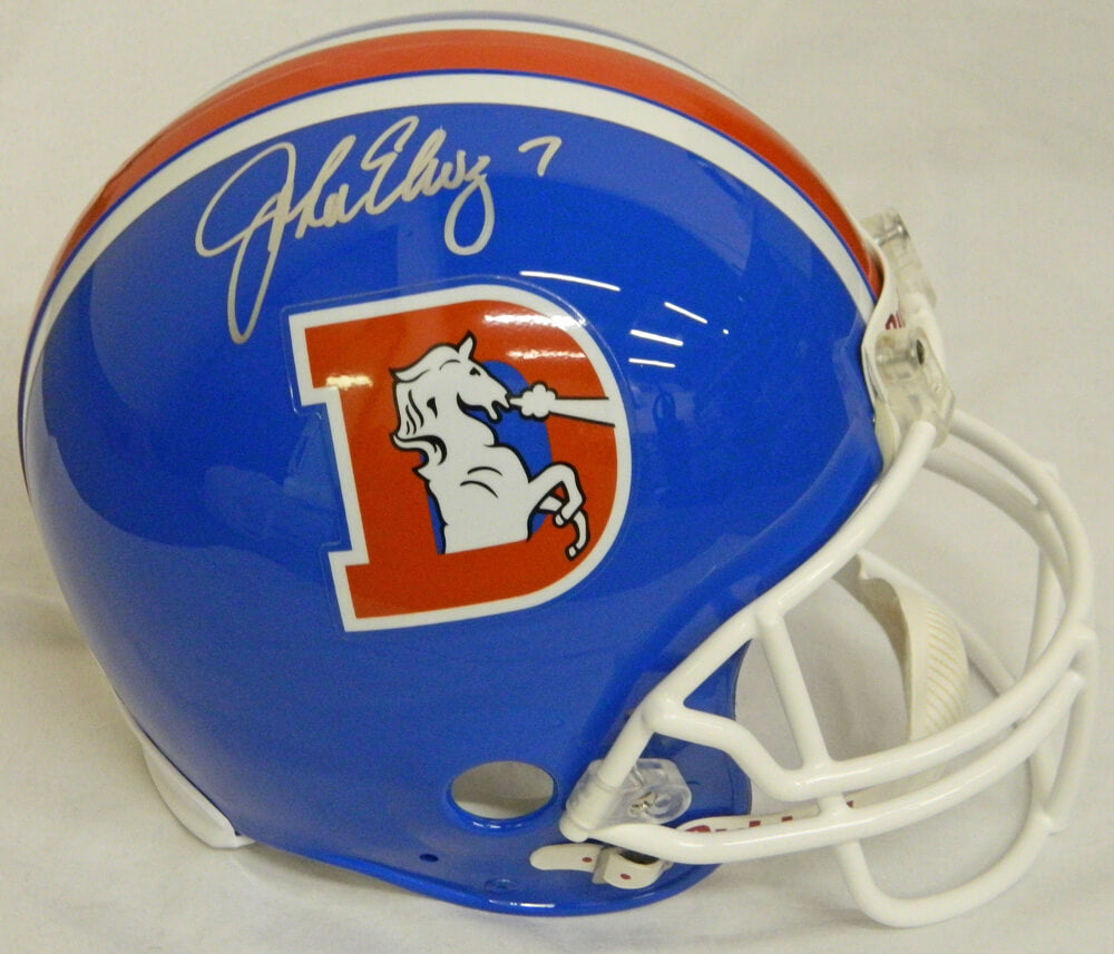 John Elway Signed Broncos Throwback 'D' Riddell Authentic Proline Helmet