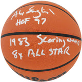 Alex English Signed Wilson Indoor/Outdoor NBA Basketball w/HOF'97, 8x All Star, 1983 Scoring Champ