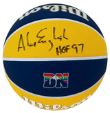 Alex English Signed Wilson Denver Nuggets The City Logo NBA Basketball w/HOF'97