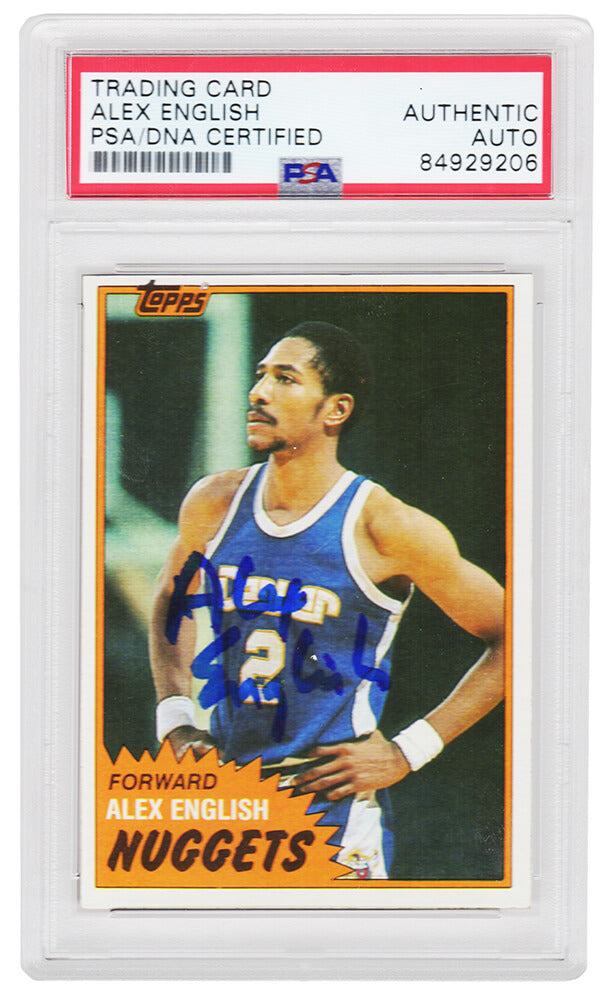 Alex English Signed Denver Nuggets 1981-82 Topps Basketball Trading Card #W68 - (PSA Encapsulated)