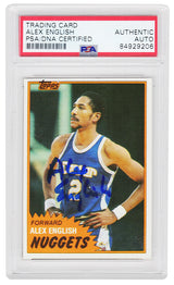 Alex English Signed Denver Nuggets 1981-82 Topps Basketball Trading Card #W68 - (PSA Encapsulated)
