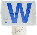 Theo Epstein Signed Chicago Cubs 27x37 White W Flag