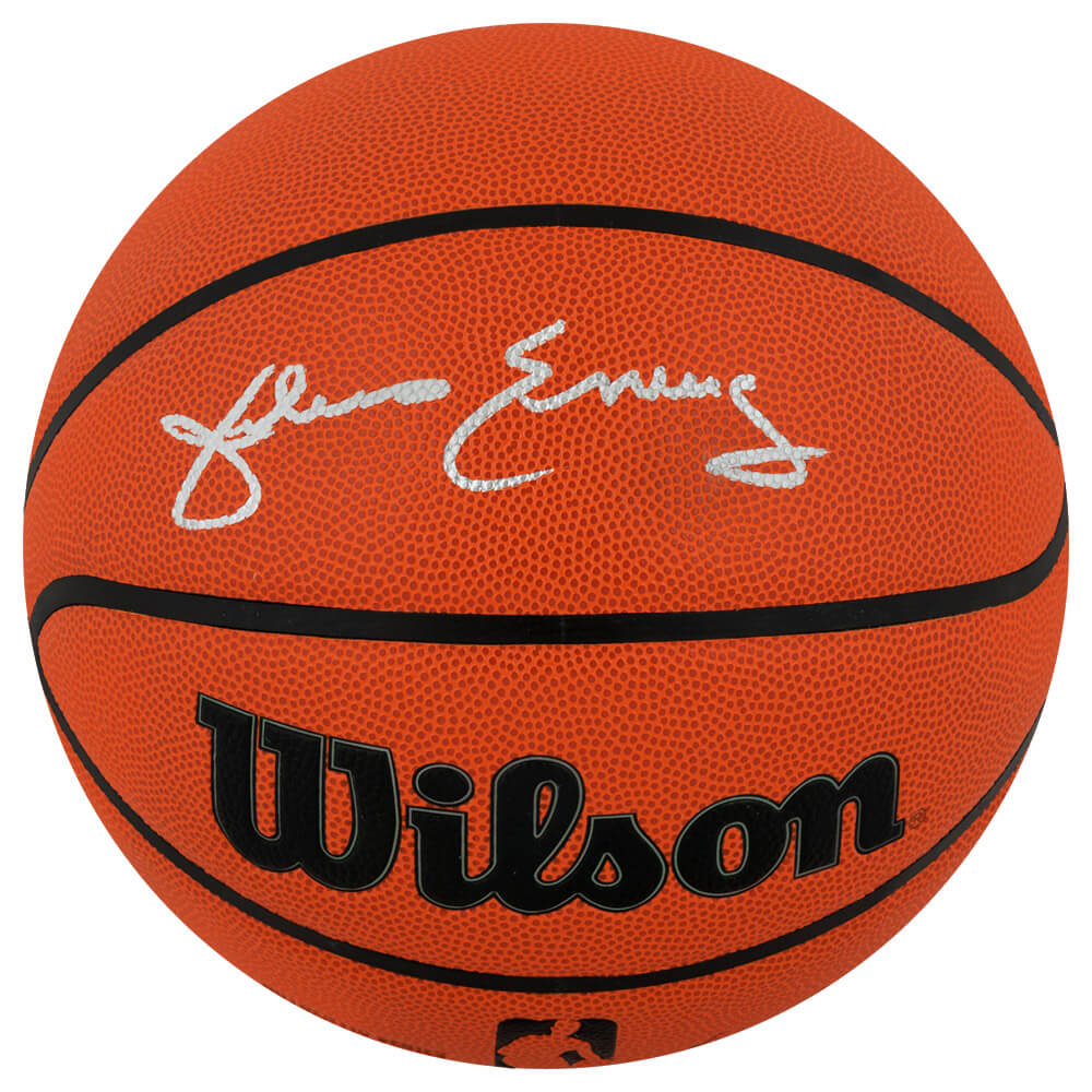 Julius Erving Signed Wilson Indoor/Outdoor NBA Basketball