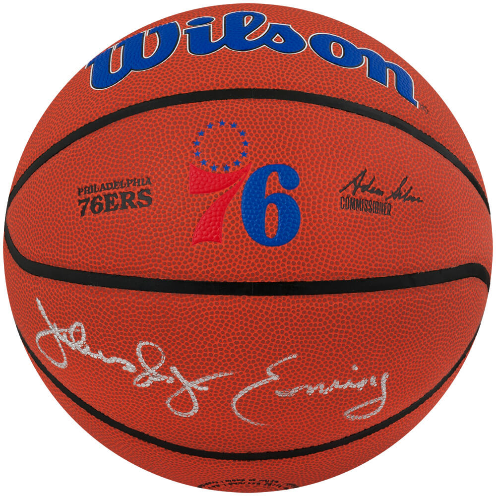 Julius 'Dr. J' Erving Signed Wilson Philadelphia 76ers Logo NBA Basketball