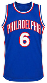 Julius Erving Signed Blue T/B Custom Basketball Jersey - (JSA)