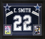 Emmitt Smith Authentic Signed Navy Blue Pro Style Framed Jersey BAS Witnessed