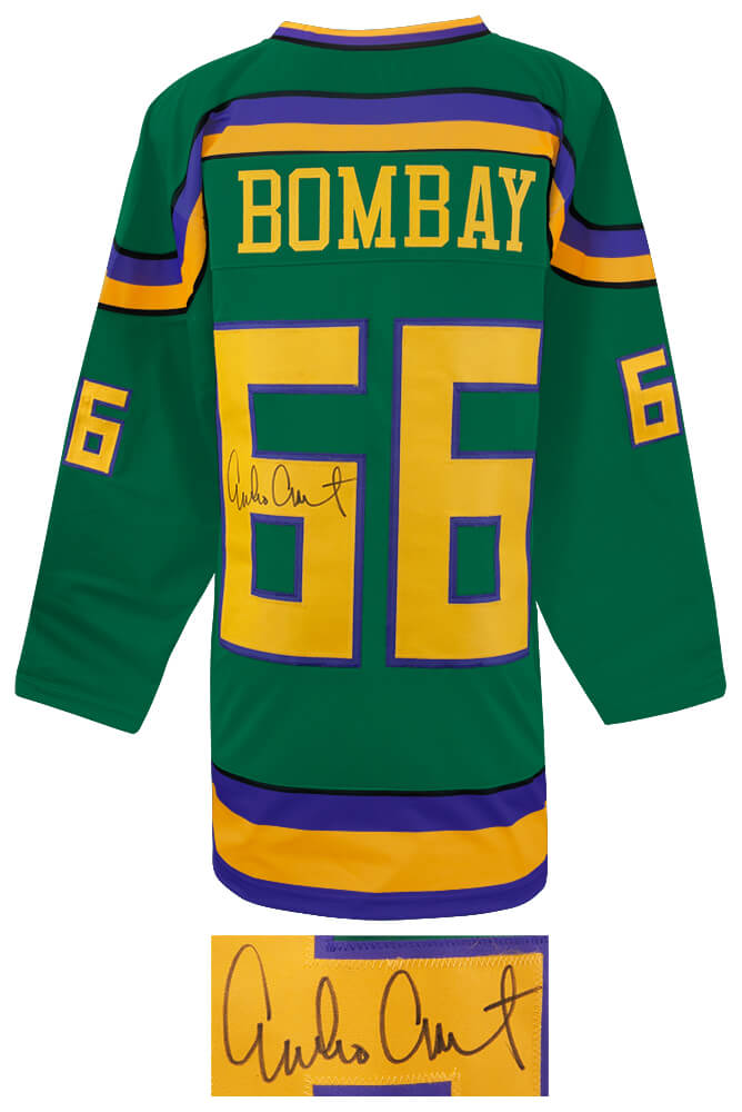 Emilio Estevez Signed Green Custom Hockey Jersey