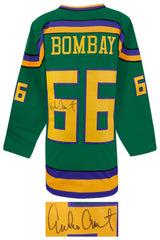 Emilio Estevez Signed Green Custom Hockey Jersey