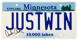 Emilio Estevez Signed Mighty Ducks Gordon Bombay 'Just Win' Minnesota License Plate
